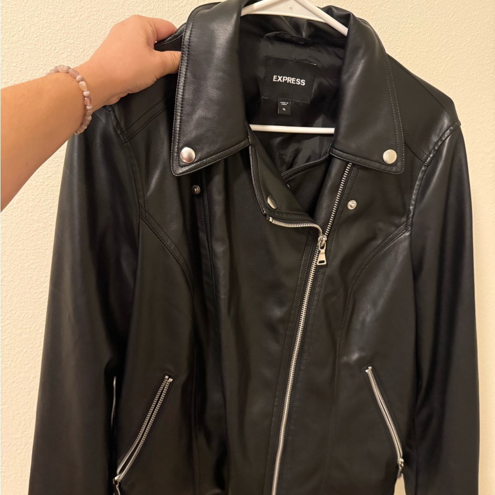 Express Classic Black Leather Jacket